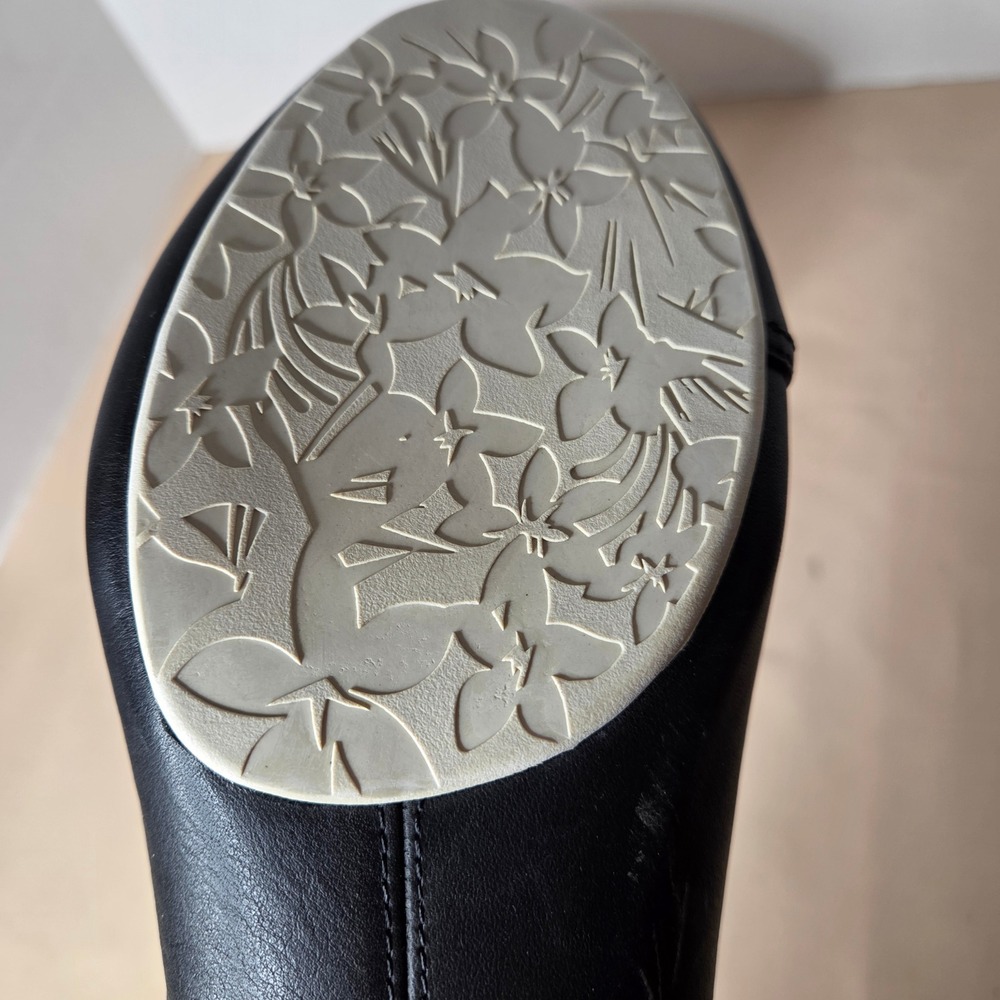 Kuru Bella Black Leather Mary Jane Flats Elastic Straps Orthotic Support 9.5 - Picture 10 of 11
